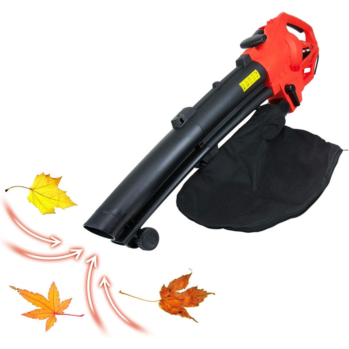 Grafner 3-in-1 Electric Leaf Blower 3500 Watt, Shoulder Strap and Wheels, 35 Liter Collection Bag, Leaf Reduction of up to 90%, 270 km/h, Suction, Blowing, and Shredding, Electric Leaf Blower, Leaf Vacuum, Shredder, Blower