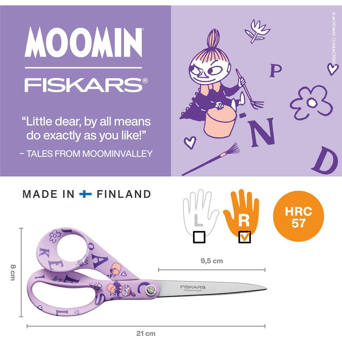 Ножиці Moomin Gen Pur 21 см у коробці ABC, для школи та офісу
