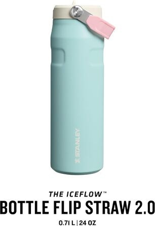 Фляга Stanley Flip Straw 2.0 з трубочкою 1.06 л - термофляка, охолоджує до 17 годин - 4 дні з льодом - без BPA - не протікає - для тримачів напоїв - придатна для миття в посудомийній машині - (700 мл, Poolside)