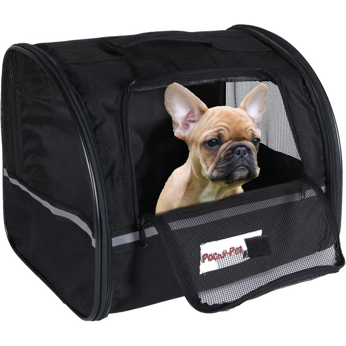 Чорна переносна сумка для собак H4L 38x28x30 см - переноска, транспортна коробка, сумка для собак