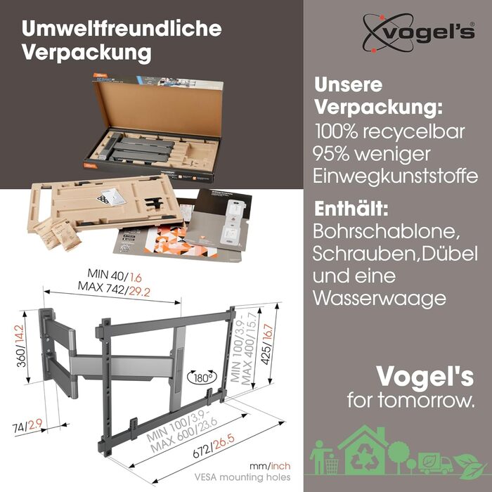 Настінне кріплення для телевізора Vogel's Elite TVM 5845 Full-Motion 55-100