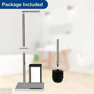 Тримач туалетного паперу з щіткою для унітазу YUET, гальванічне покриття, сріблястий