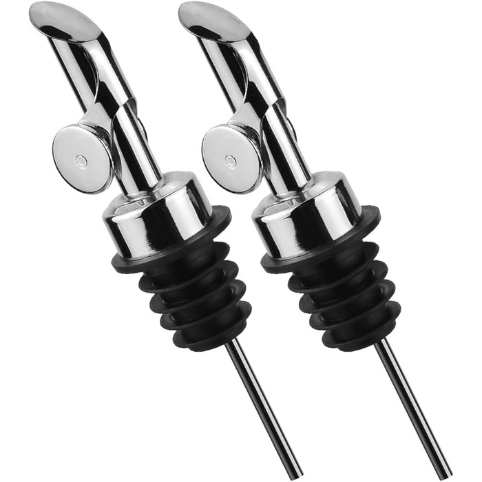 Дозатор для оливкової олії Meetsweet, нержавіюча сталь 304, автоматичне відкриття/закриття, 2 шт. Weinstopfen, срібний, для дому