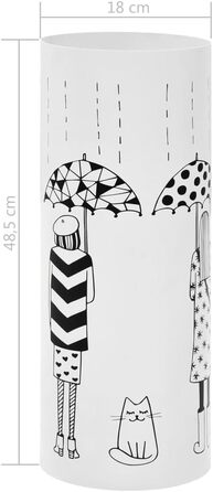Підставка для парасольки жіночого дизайну, сталь, білий, від vidaXL
