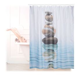 Relaxdays Shower Curtain Stones on Water 180x180cm