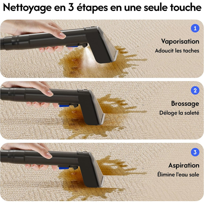 B Flowyfresh - миючий пилосос для диванів, килимів, меблів та авто. Мийний пилосос, 13 kPa, швидке сушіння, великий об'єм резервуару (1.8 л + 0.8 л), самоочищення