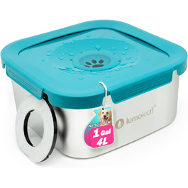 Миска для води для собак LumoLeaf, 4 літри, не протікає, з нержавіючої сталі, антиковзаюча, для подорожей, з фільтром, блакитна Миска для води для собак LumoLeaf, 4 літри, не протікає, з нержавіючої сталі, антиковзаюча, для подорожей, з фільтром, блакитна