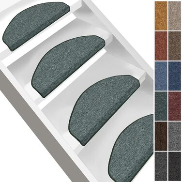 Casa Pura London Stair Treads - Non-Slip Carpet Stair Runners for Indoor Use - Set of 15 or Individual