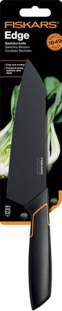 Ніж Santoku Fiskars Design 17 см, дерев'яна ручка (береза), чорний, 1003099