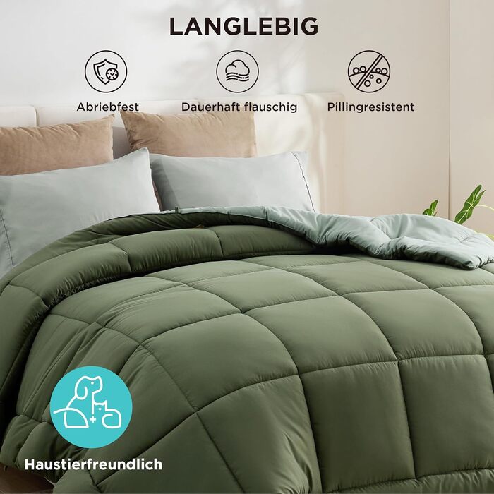 Ковдра BEDSURE 135x200 см, 300 GSM, 4 сезони, двостороння сіра/світло-сіра, для алергіків