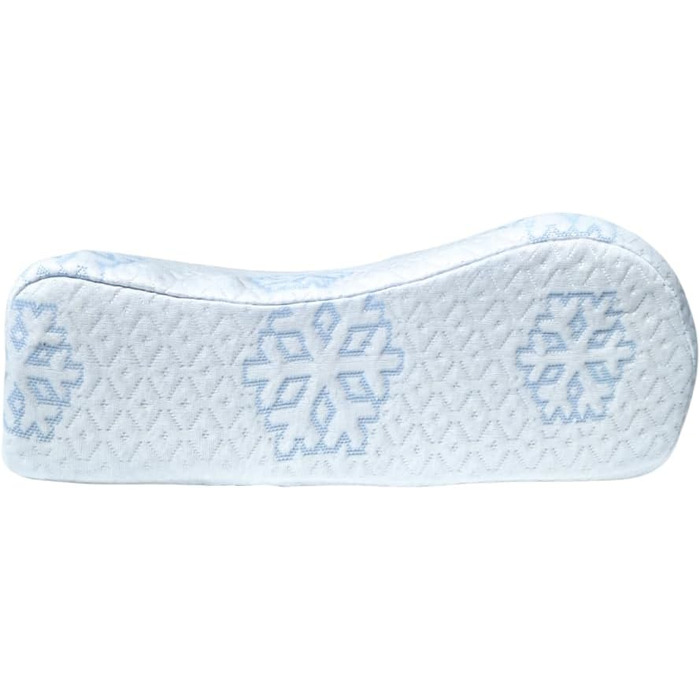 MARPUR Sleep Pillow, Neck Support Pillow, Orthopedic PURTEX Ice, Filling: Foam, H3 firmness in White with Snowflakes, Head Pillow Inc. Cover, Washable with Cooling Effect, 50x35x12/7 cm