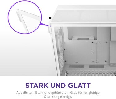 NZXT H5 Flow - Компактний корпус для ПК ATX Mid-Tower для геймінгу - Покращений повітряний потік - 2 x 120mm вентилятори, підтримка радіаторів 360mm (передній) та 240mm (верхній), система кабель-менеджменту, загартоване скло (Flow 2024, білий)