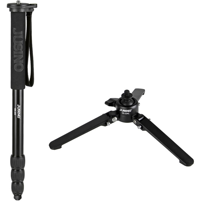 Монопод JUSINO з алюмінію з від'ємною ніжкою/стійкою, швидке розгортання, до 164 см, вантажопідйомність 10 кг, VM-284