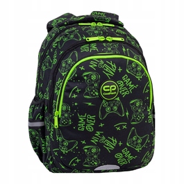 Багатовідсіковий шкільний рюкзак CoolPack, чорний з зеленим, 21 л
