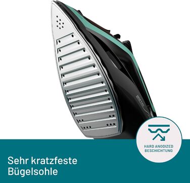 Відпарювач Imetec 9440 Welle: потужний відпарювач з технологією Gleitwelle, 2400 Вт, 200 г паровий удар, 300 мл резервуар, захист від накипу, чорно-зелений