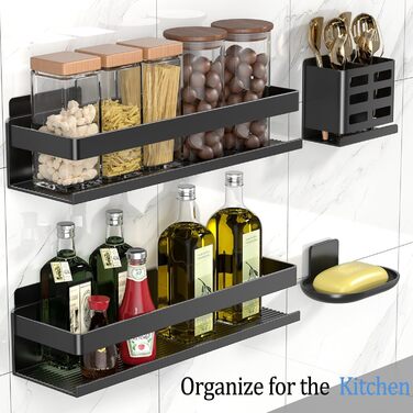 Алюмінієвий кухонний органайзер для ванної кімнати: 2 шт., 30 см, самоклеючий, для кріплення на стіну