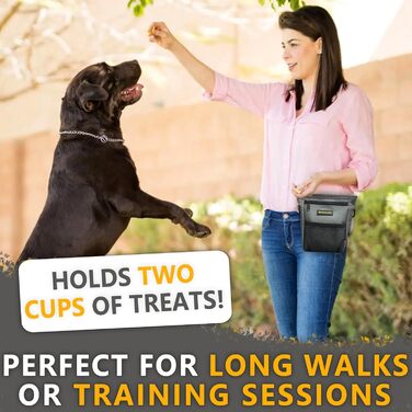 Лекарства для собак – сумка-лейкоріз для собак з кількома кишенями, диспенсер для пакетів для екскрементів і кишеня для телефону, 3 варіанти носіння – ідеальний мішок для корму для собак, тренування та прогулянки, сірий, магнітна застібка