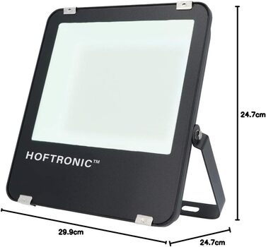 HOFTRONIC - LED Floodlight Outdoor 200W 32000 Lumens 160lm/W Neutral White Outdoor Floodlight Super Bright Floodlight Outdoor Spotlight IP65 5 Year Warranty (100 Watt, 4000k)