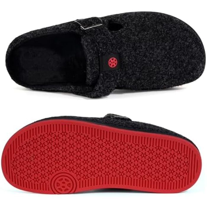 Тапочки халатні з фетру Gaatpot Winter для дому, теплі, чорні, розмір 36-46