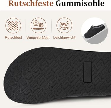 Тапочки халатні Ruyi для дому та вулиці, зимові, з підтримкою склепіння стопи, антиковзаюча підошва, сірі, 43 EU