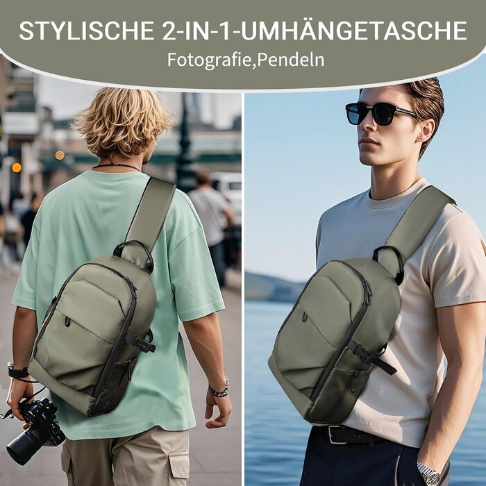 Сумка для камери на плечі, рюкзак для DSLR/SLR/беззеркальної камери, водонепроникний фоторюкзак з тримачем для штатива та знімними модулями (зелений)