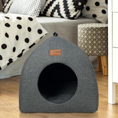 Будиночок для котів Katzenhöhle з подушкою, 40x40x35 см, сірий (M)