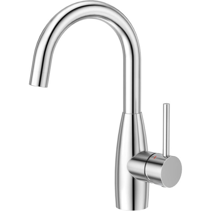 Кран кухонний CREA, 360° поворотний, для малої кухні, змішувач з високим виливом, нержавіюча сталь хром