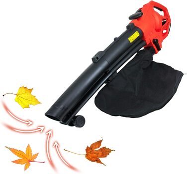 Grafner 3-in-1 Electric Leaf Blower 3500 Watt, Shoulder Strap and Wheels, 35 Liter Collection Bag, Leaf Reduction of up to 90%, 270 km/h, Suction, Blowing, and Shredding, Electric Leaf Blower, Leaf Vacuum, Shredder, Blower