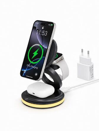 Універсальна зарядна станція 3 в 1 для Apple Watch, iPhone та AirPods з адаптером EU 30W