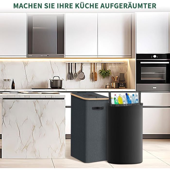 AINIYNM Deposit Bottle Collection Container with Lid 100L XXL Carry Bag Deposit Container with Holes Deposit Bottle Storage Empty Containers Deposit Bottle Container for Kitchen and Storage Room