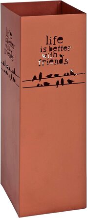 HAKU Modern White Metal Umbrella Stand - 16x48x16 cm - Copper Accents