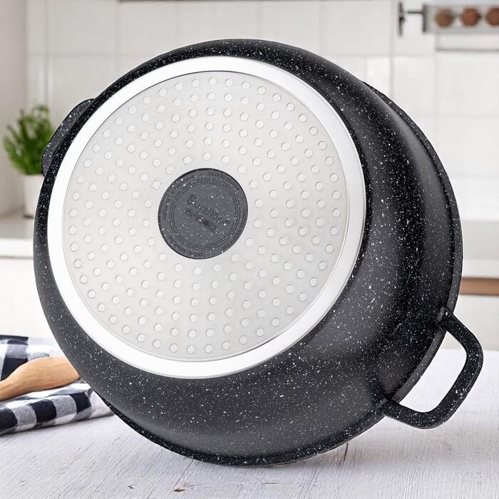 Набір каструль та сковорідок EliteHoff 17 предметів з антипригарним покриттям, чорний (E-7026)