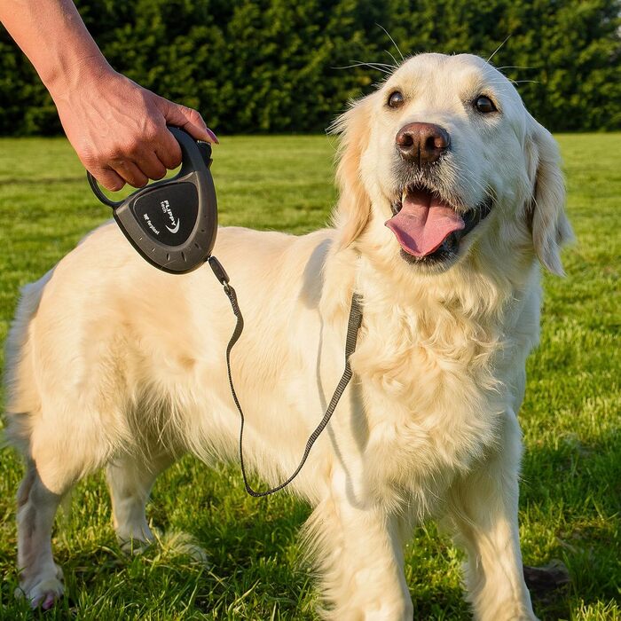 Лійка для собак Ferplast Flippy TECH, чорна, для собак середніх порід до 25 кг, витягувана стрічка 3 м