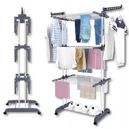Велика вертикальна сушарка для білизни та одягу, підлогова складана, висока