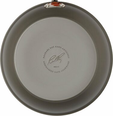 Набір посуду Rachael Ray Cucina, 12 предметів, з антипригарним покриттям, сірий з помаранчевими ручками