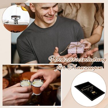 Фляга для дружби на весілля з гравіюванням, 8oz, 4 стаканчики, воронка, подарункова коробка, нержавіюча сталь, для чоловіків