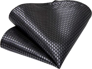 Чоловіча краватка DiBanGu в клітку з шовку, комплект з нагрудною хусткою, запонками та затискачем для краватки в подарунковій коробці для весілля та бізнесу, димчасто-сірий