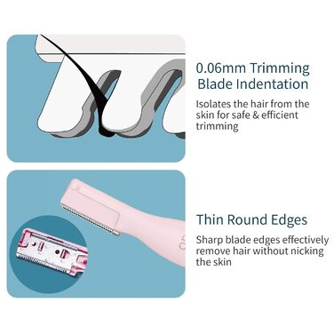 TOUCHBeauty Електричний тример для брів AG-815B (Рожевий) - прецизійний коректор з гребенем, бездротовий, для жінок