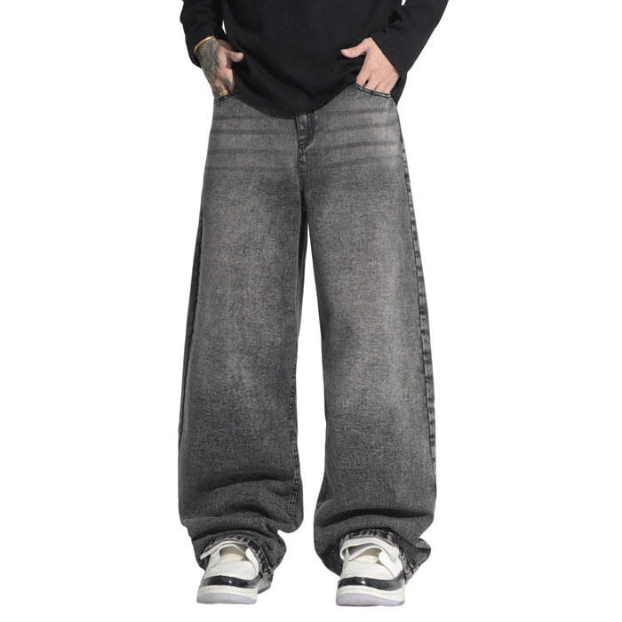 Чоловічі джинси Zewool Baggy Y2K сірі (H10 Grau, XS) - широкі, в стилі Hip Hop, зручні для скейтбордингу