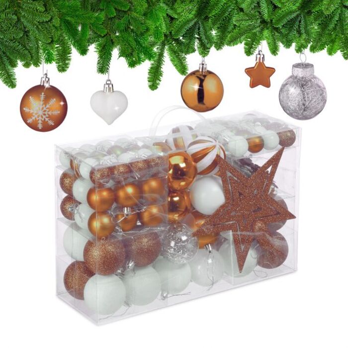 Relaxdays Set of 101 Christmas Baubles