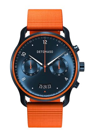 Годинник чоловічий DeTomaso SORPASSO Velocita Blau Orange з нейлоновим ремінцем