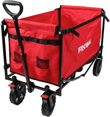 Фросал Візок для собак Бруно, червоний, складний | Транспортний візок для тварин