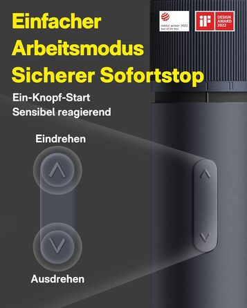 Акумуляторний шуруповерт HOTO з магнітом та 25 бітами, LED-підсвічуванням, 3 рівнями крутного моменту (1.5/3/4 Н.м), акумулятор 1500 мАг, зарядка USB-C, для ремонту меблів та електроприладів