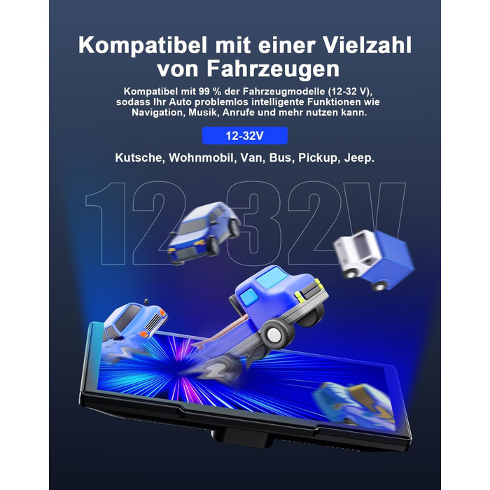 Бездротовий 8,1'' CarPlay дисплей Avylet з IPS-екраном, IP67 камерою заднього виду, GPS-навігацією, Bluetooth 5.0, Mirror Link, FM/AUX, для Android Auto та Apple CarPlay