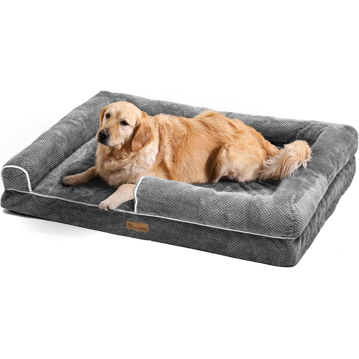 Крісло-лежанка для собак середніх порід YITAHOME, 51x48 см, ортопедичне, знімний чохол, сіре