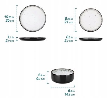 Обідній набір MALACASA: сучасний сервіз із кераміки на 6 осіб (18 предметів)