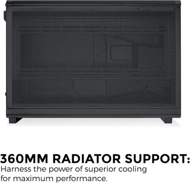 Корпус Lian Li DAN Cases A3 Wood Edition для ПК Micro-ATX з темперованим склом та дерев'яними вставками з горіха (чорний, сітчатий)