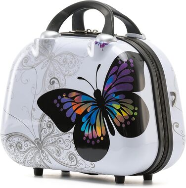 Набір валіз BEIBYE Butterfly 2060 з TSA-замком, 4 предмети: міцний пластиковий чемодан на колесах, ручна поклажа та б'ютікейс