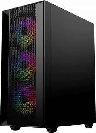 Ігровий корпус для ПК Gembird Fornax 4000 ARGB ATX Midi Tower, скло, чорний