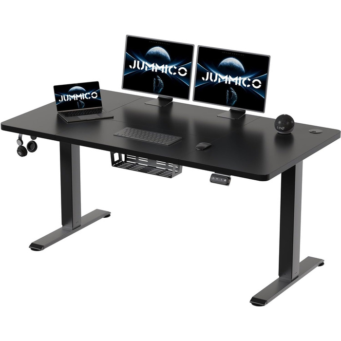 Електричний стіл JUMMICO 120x60 см, регульований по висоті, з пам'яттю, антикольозійною функцією, бежевий